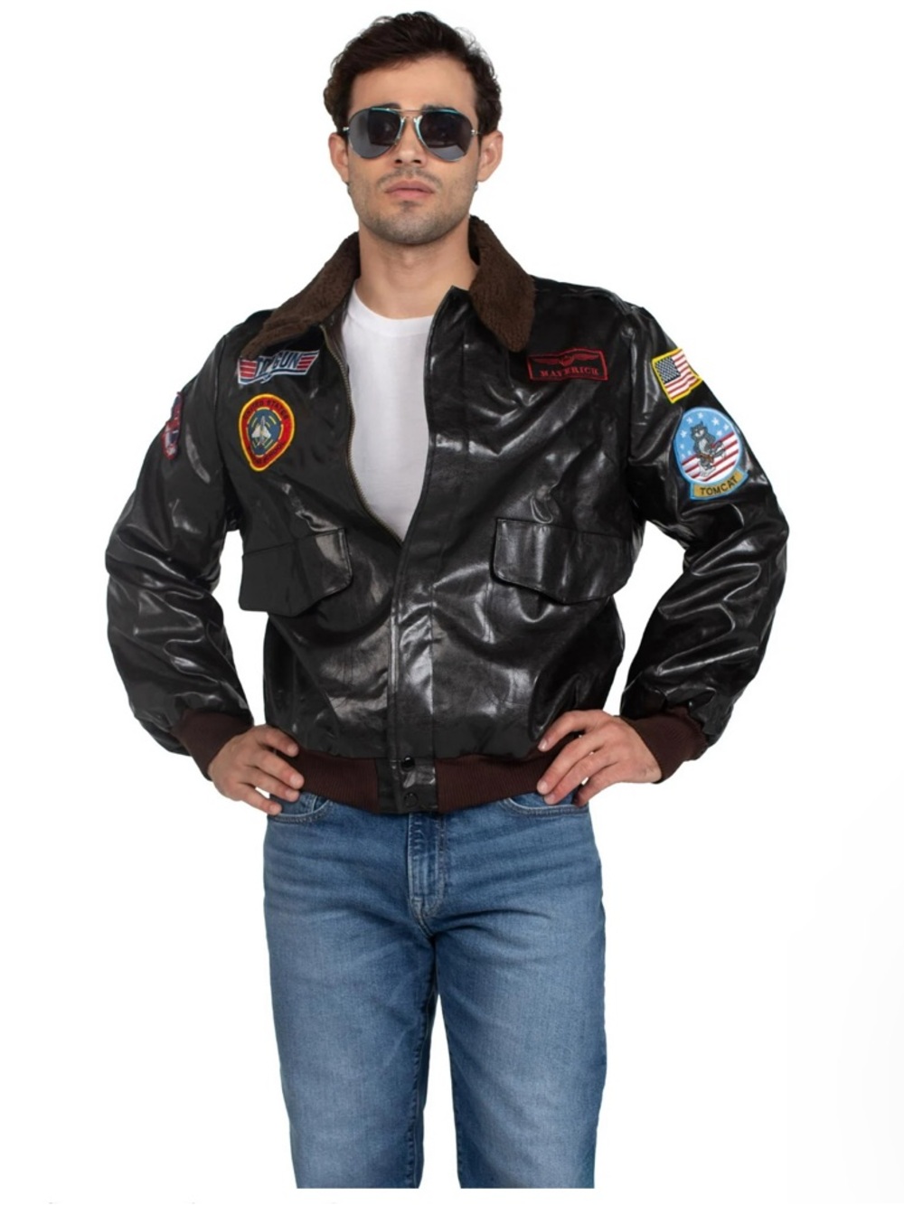 Genuine Mens Top Gun Maverick Bomber Jacket By Leg Avenue - Brand New